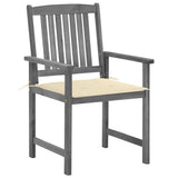NNEVL Garden Chairs with Cushions 4 pcs Grey Solid Acacia Wood