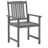NNEVL Garden Chairs with Cushions 4 pcs Grey Solid Acacia Wood