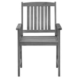 NNEVL Garden Chairs with Cushions 4 pcs Grey Solid Acacia Wood
