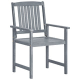 NNEVL Garden Chairs with Cushions 4 pcs Grey Solid Acacia Wood