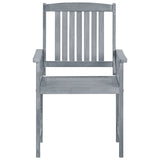 NNEVL Garden Chairs with Cushions 4 pcs Grey Solid Acacia Wood