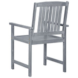 NNEVL Garden Chairs with Cushions 4 pcs Grey Solid Acacia Wood