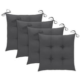 NNEVL Garden Chairs with Cushions 4 pcs Grey Solid Acacia Wood
