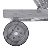NNEVL Garden Sun Lounger with Cushion Grey Solid Acacia Wood