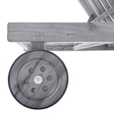 NNEVL Garden Sun Lounger with Cushion Grey Solid Acacia Wood