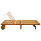 NNEVL 2-Person Garden Sun Lounger with Cushions Solid Acacia Wood