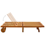 NNEVL 2-Person Garden Sun Lounger with Cushions Solid Acacia Wood