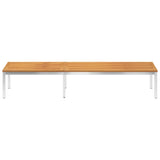NNEVL Sun Lounger with Cushion Solid Acacia Wood and Stainless Steel