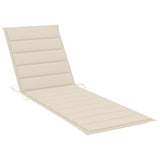 NNEVL Sun Lounger with Cushion Solid Acacia Wood and Stainless Steel