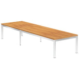 NNEVL Sun Lounger with Cushion Solid Acacia Wood and Stainless Steel