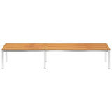 NNEVL Sun Lounger with Cushion Solid Acacia Wood and Stainless Steel