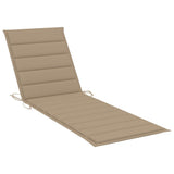 NNEVL Sun Lounger with Cushion Solid Teak Wood and Stainless Steel