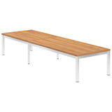 NNEVL Sun Lounger with Cushion Solid Teak Wood and Stainless Steel