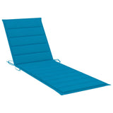 NNEVL Sun Lounger with Cushion Solid Teak Wood and Stainless Steel