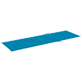 NNEVL Sun Lounger with Cushion Solid Teak Wood and Stainless Steel