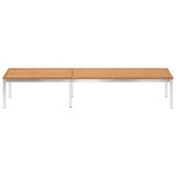 NNEVL Sun Lounger with Cushion Solid Teak Wood and Stainless Steel