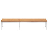 NNEVL Sun Lounger with Cushion Solid Teak Wood and Stainless Steel