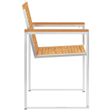 NNEVL Garden Chairs with Cushions 2 pcs Solid Teak Wood and Steel