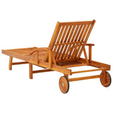 NNEVL Garden Sun Lounger with Table and Cushion Solid Acacia Wood