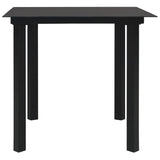 NNEVL 3 Piece Garden Dining Set Black Glass and Steel