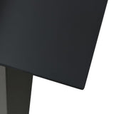 NNEVL 3 Piece Garden Dining Set Black Glass and Steel
