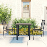NNEVL 3 Piece Garden Dining Set Black Glass and Steel