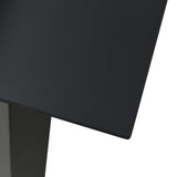 NNEVL 5 Piece Garden Dining Set Black Glass and Steel