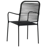 NNEVL 5 Piece Garden Dining Set Black Glass and Steel