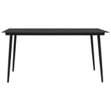 NNEVL 5 Piece Outdoor Dining Set PVC Rattan Black