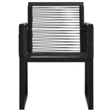 NNEVL 5 Piece Outdoor Dining Set PVC Rattan Black