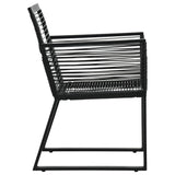 NNEVL 5 Piece Outdoor Dining Set PVC Rattan Black