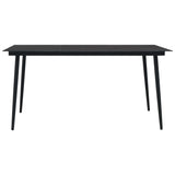 NNEVL 7 Piece Outdoor Dining Set PVC Rattan Black