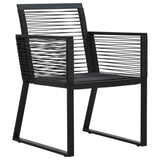 NNEVL 7 Piece Outdoor Dining Set PVC Rattan Black