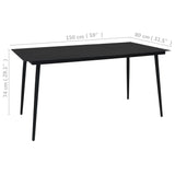 NNEVL 7 Piece Outdoor Dining Set PVC Rattan Black