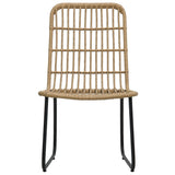 NNEVL 3 Piece Outdoor Dining Set Poly Rattan and Glass