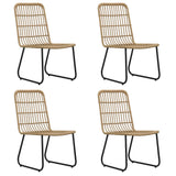 NNEVL 5 Piece Outdoor Dining Set Poly Rattan and Glass