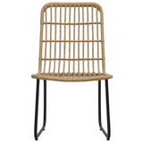 NNEVL 5 Piece Outdoor Dining Set Poly Rattan and Glass