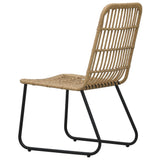 NNEVL 5 Piece Outdoor Dining Set Poly Rattan and Glass
