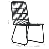 NNEVL 5 Piece Outdoor Dining Set Poly Rattan and Glass