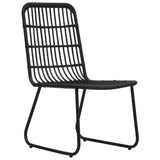 NNEVL 3 Piece Outdoor Dining Set Poly Rattan and Glass
