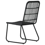 NNEVL 3 Piece Outdoor Dining Set Poly Rattan and Glass