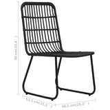 NNEVL 3 Piece Outdoor Dining Set Poly Rattan and Glass
