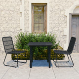 NNEVL 3 Piece Outdoor Dining Set Poly Rattan and Glass
