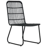 NNEVL 5 Piece Outdoor Dining Set Poly Rattan and Glass