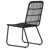 NNEVL 5 Piece Outdoor Dining Set Poly Rattan and Glass