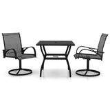NNEVL 3 Piece Garden Dining Set Textilene and Steel