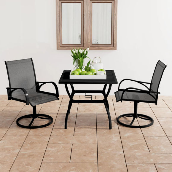 NNEVL 3 Piece Garden Dining Set Textilene and Steel