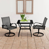 NNEVL 3 Piece Garden Dining Set Textilene and Steel