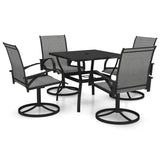NNEVL 5 Piece Garden Dining Set Textilene and Steel