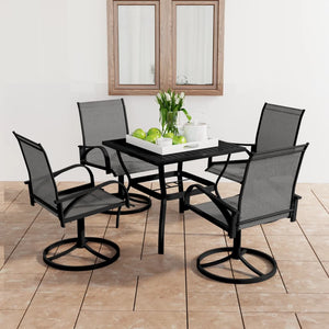 NNEVL 5 Piece Garden Dining Set Textilene and Steel